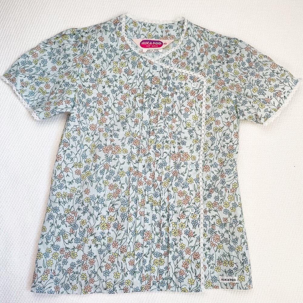 Vintage Ditsy Floral Huck-A-Poo Wrap Top
